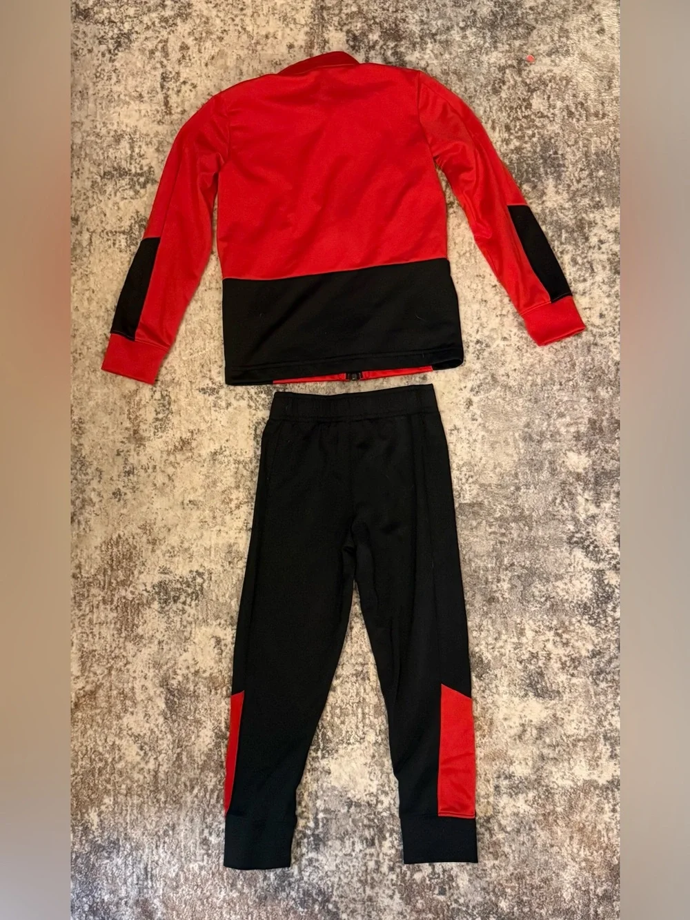 Nike Kids' Red & Black Zip Hoodie and Joggers Set